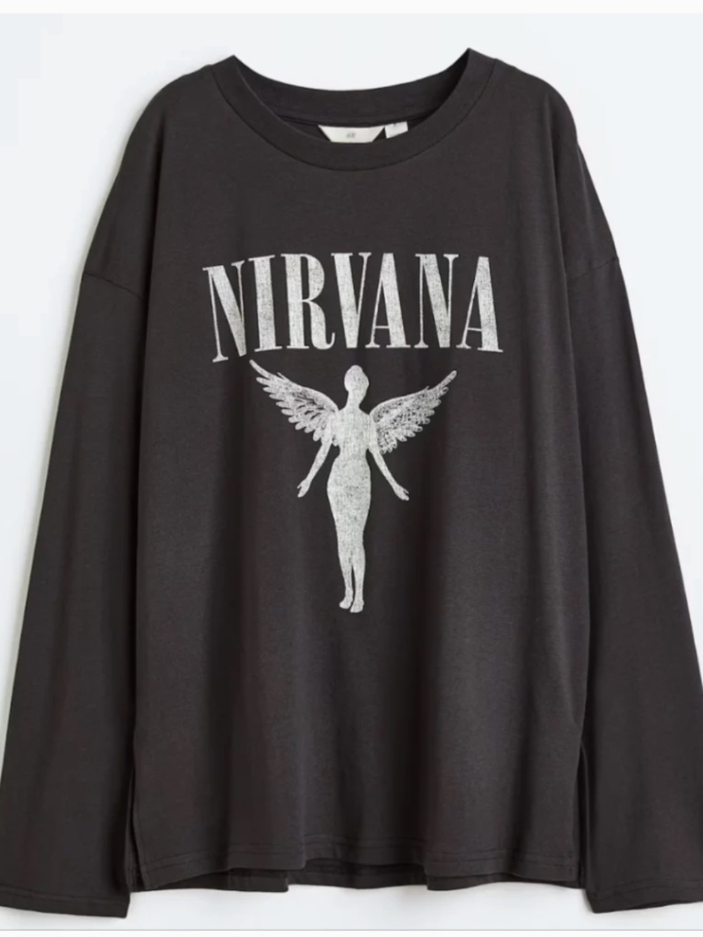 H&M Black Long Sleeve Nirvana Graphic Tee